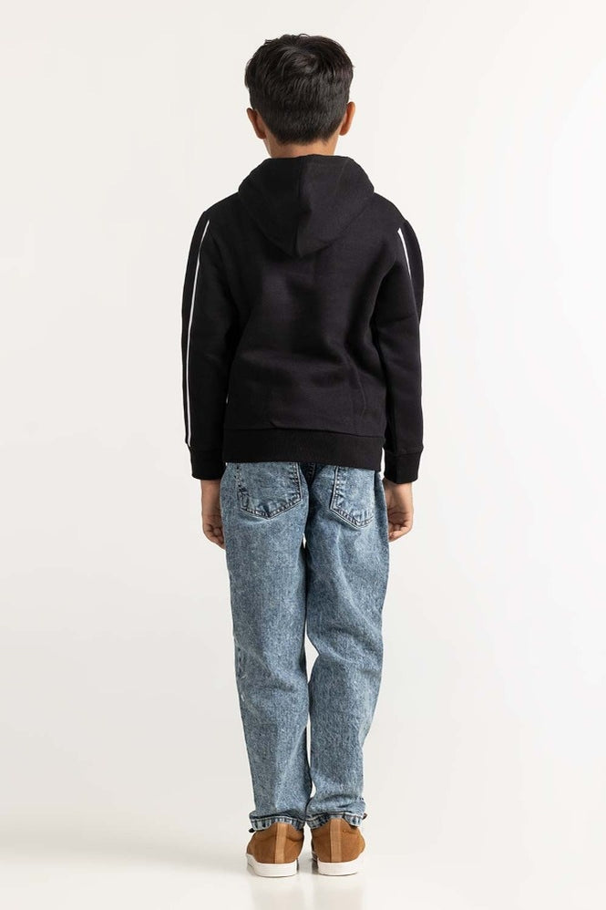 Black Printed Sweatshirt 224-312-018
