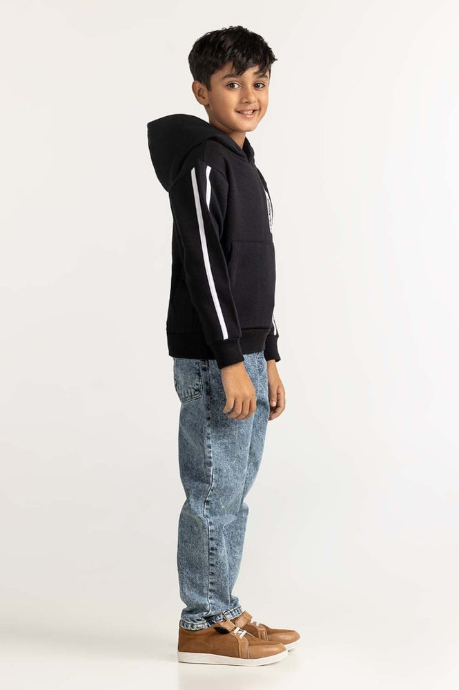 Black Printed Sweatshirt 224-312-018