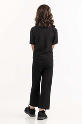 Toddler Girl Black Straight Trouser 224-412-075 B