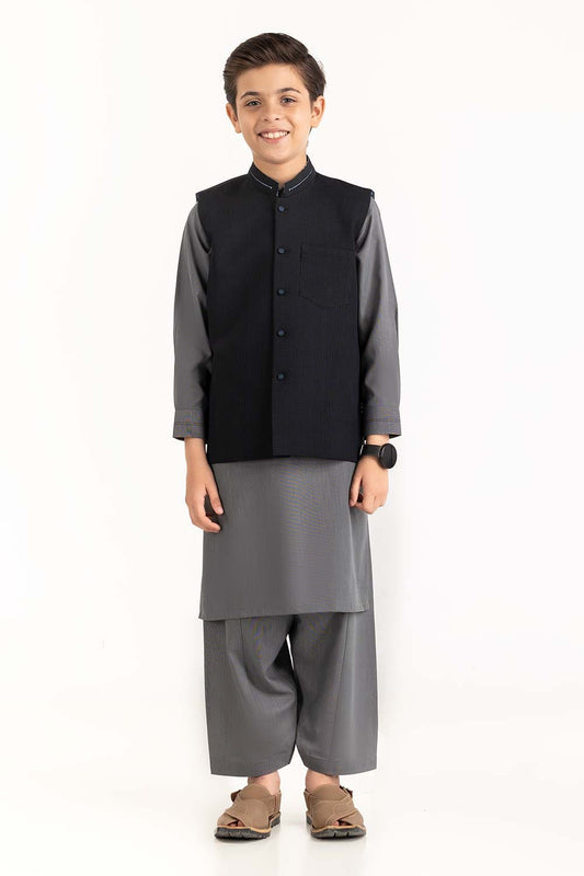 Black Stylized Waist Coat KWC-PD23-004