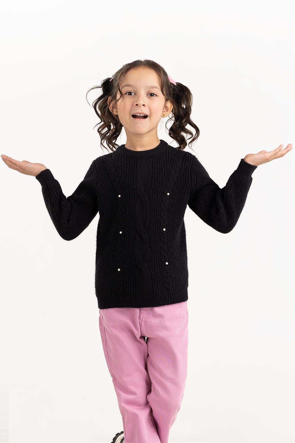 Toddler Girl Black Sweater 224-614-300