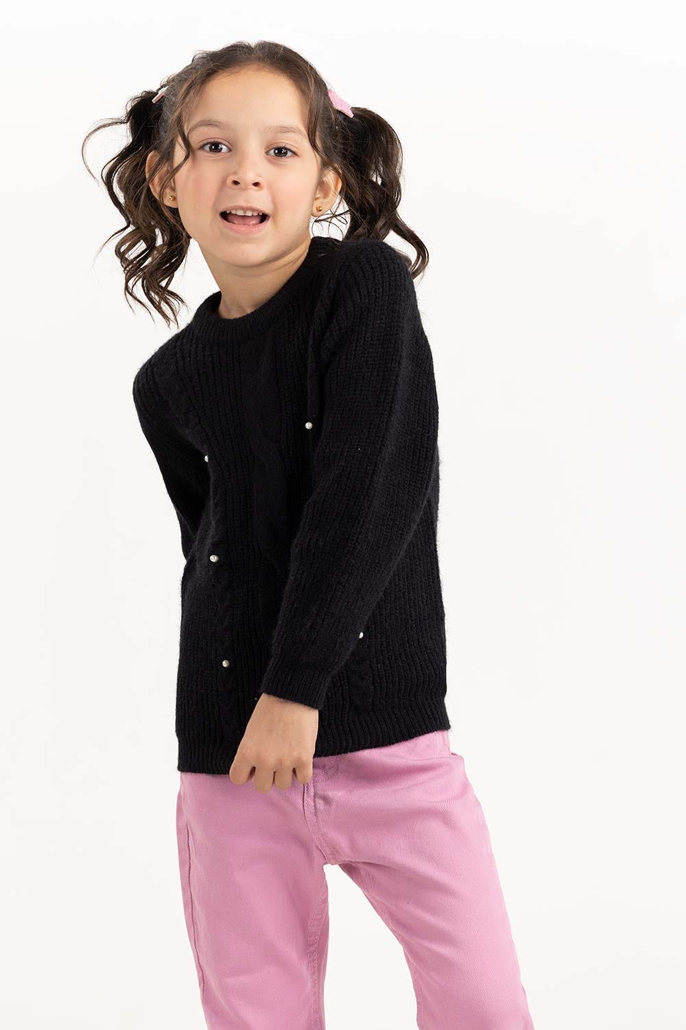 Toddler Girl Black Sweater 224-614-300