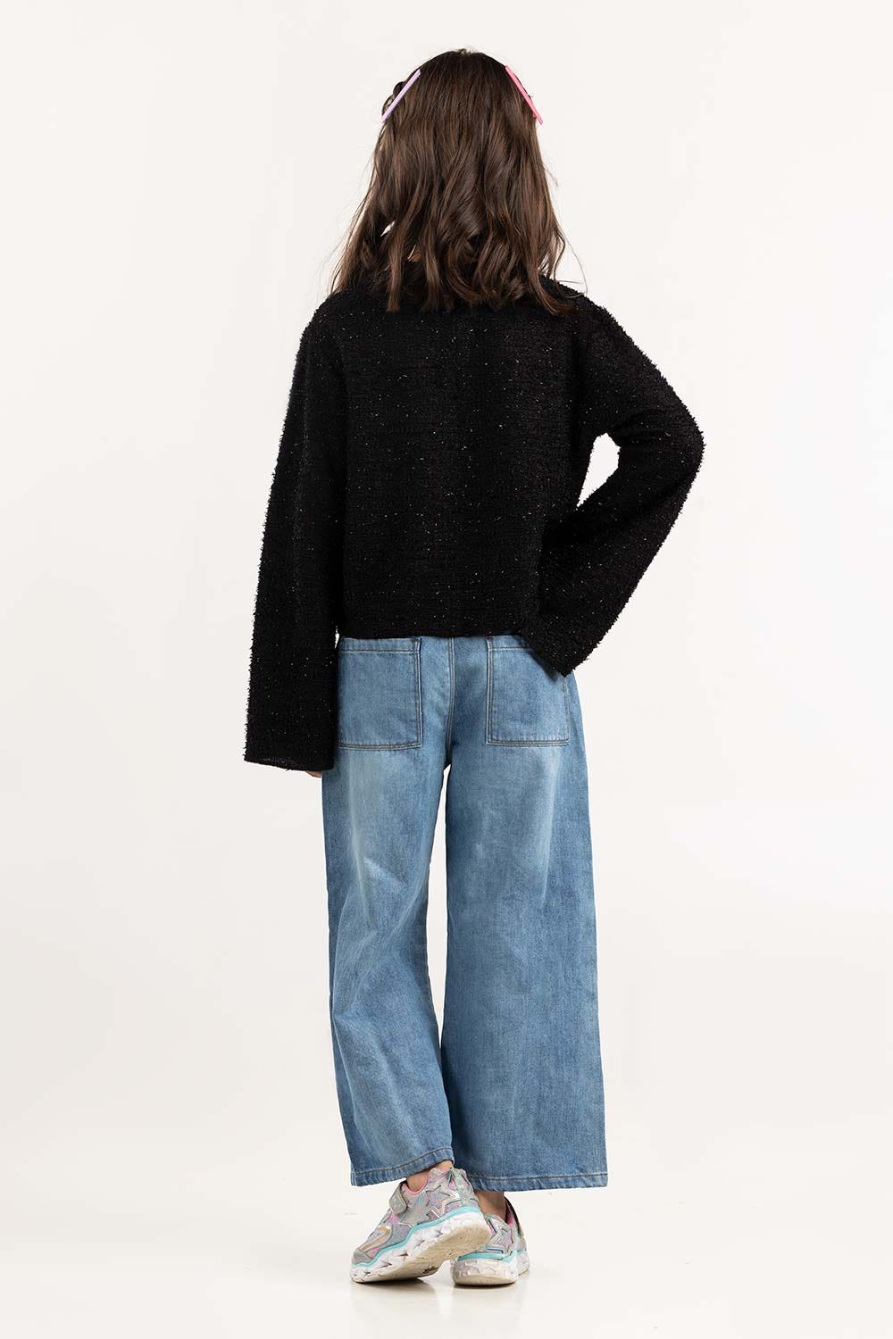 Girls Black Sweatshirt 224-412-072