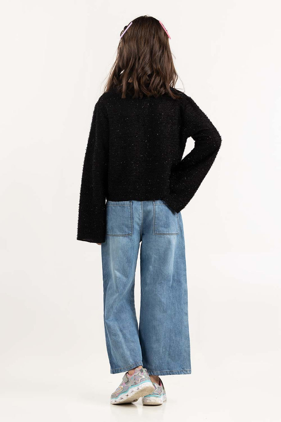 Girls Black Sweatshirt 224-412-072