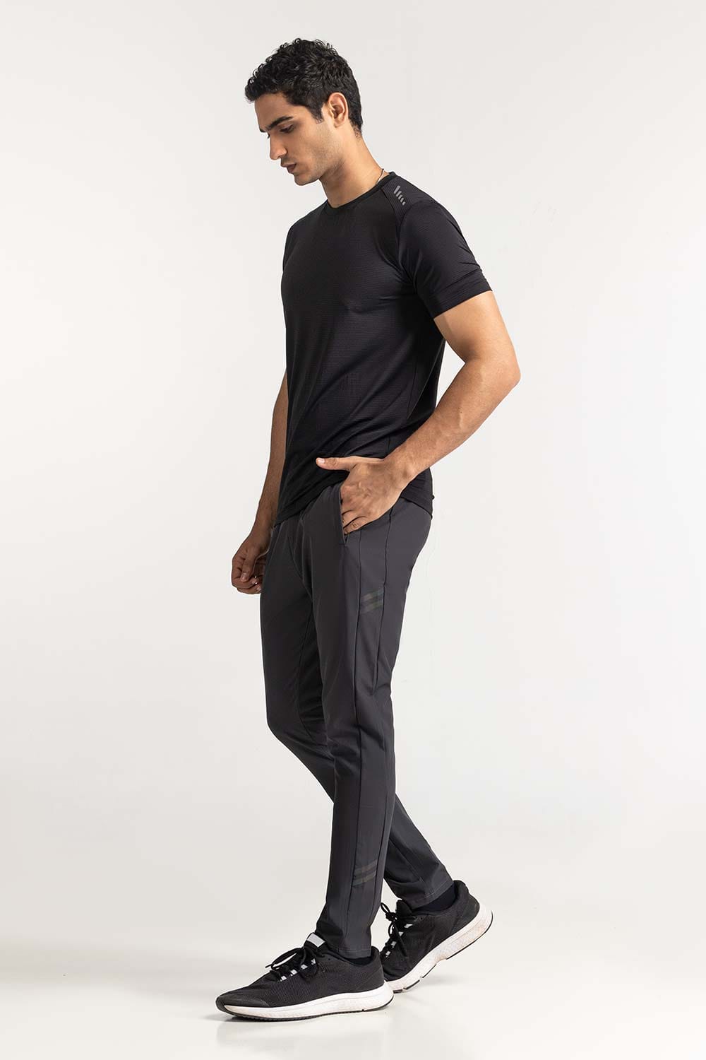 Black Textured Tee AW-TS24-004