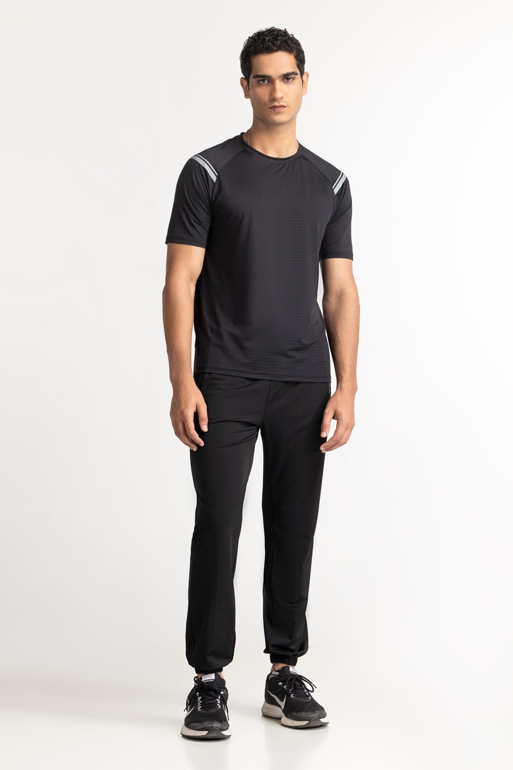 Black Textured Tee AW-TS24-011