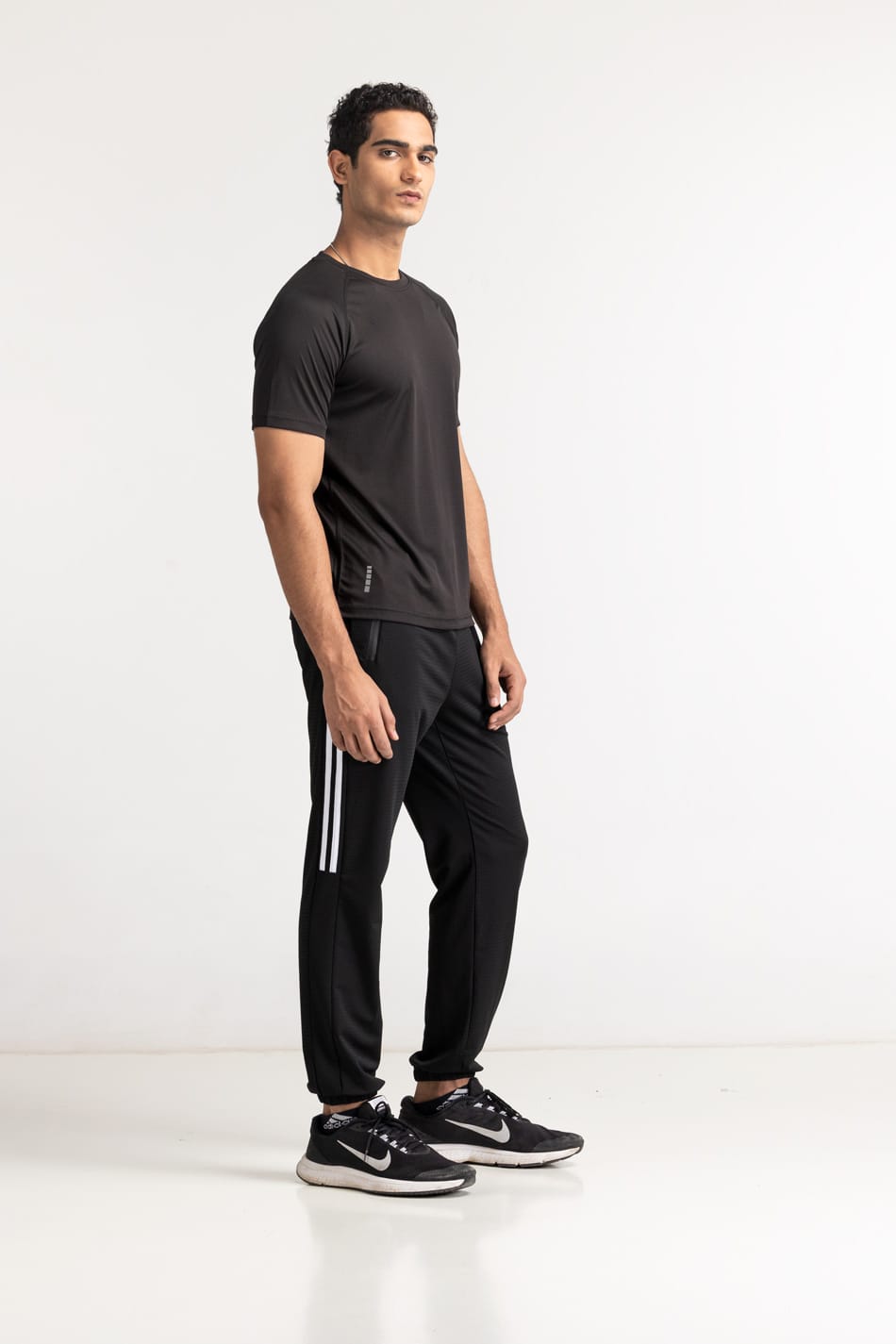 Black Textured Tee AW-TS24-013