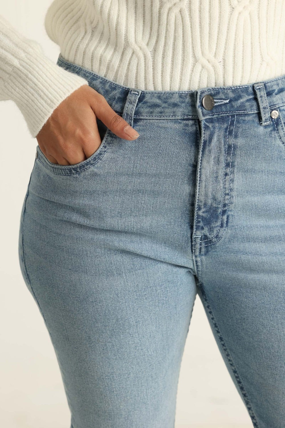 Blue Denim With Fray Hem 224-221-005