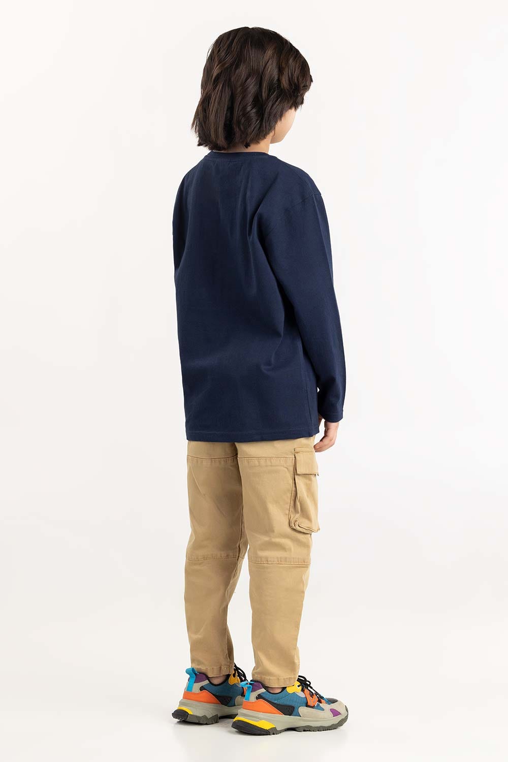 Junior Boy Blue Round Neck T-Shirt 224-313-022