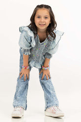 Junior Girl Blue Shirt JGWS-2210005 A