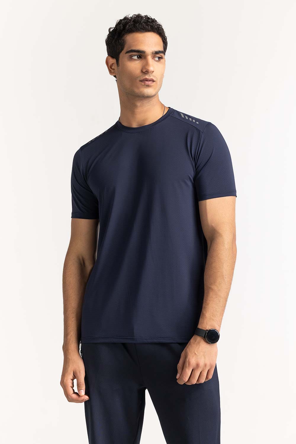 Blue Textured Tee AW-TS24-006