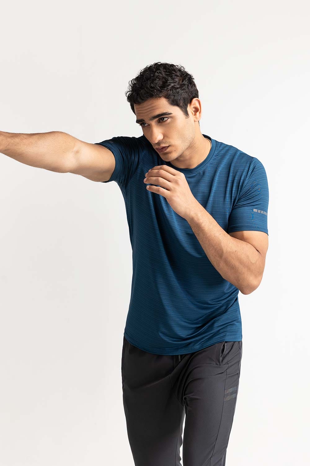 Blue Textured Tee AW-TS24-016