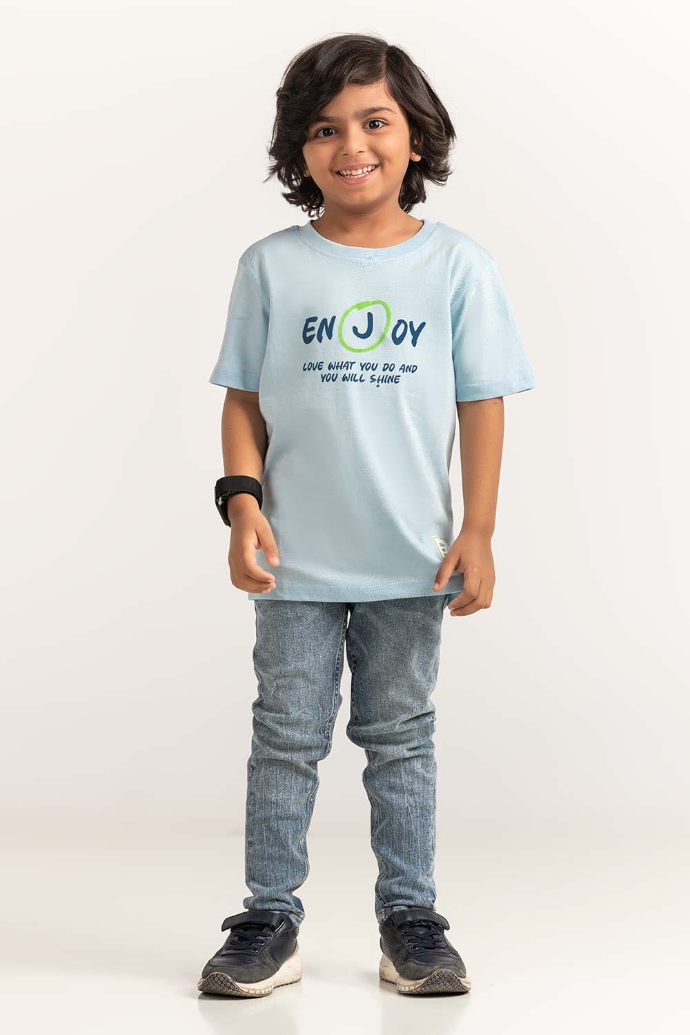 Blue Toddler Boy Knit Printed Tee TB-TS-SS24-023