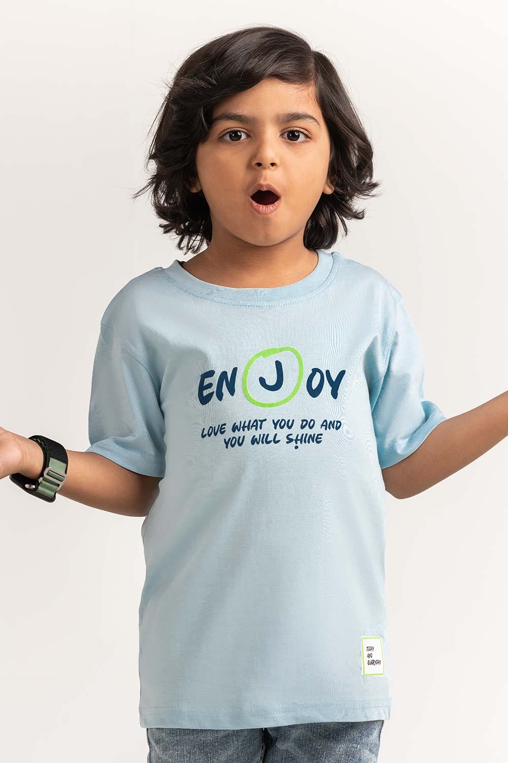Blue Toddler Boy Knit Printed Tee TB-TS-SS24-023