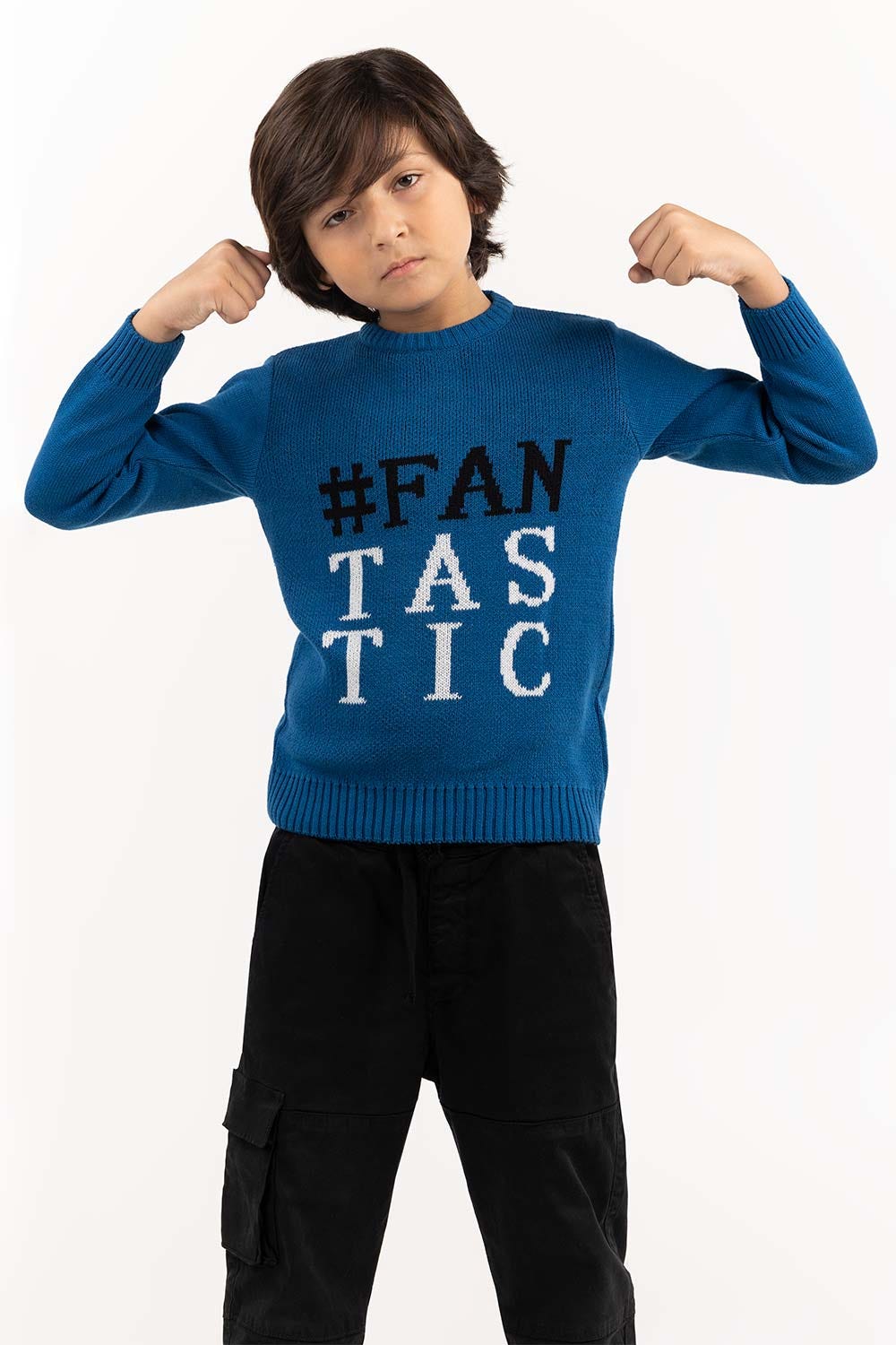 Toddler Boy Blue Sweater 224-511-028
