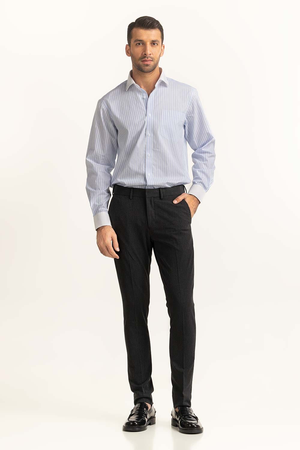 Blue White Stripe Formal Shirt MN-FS-YD24-087