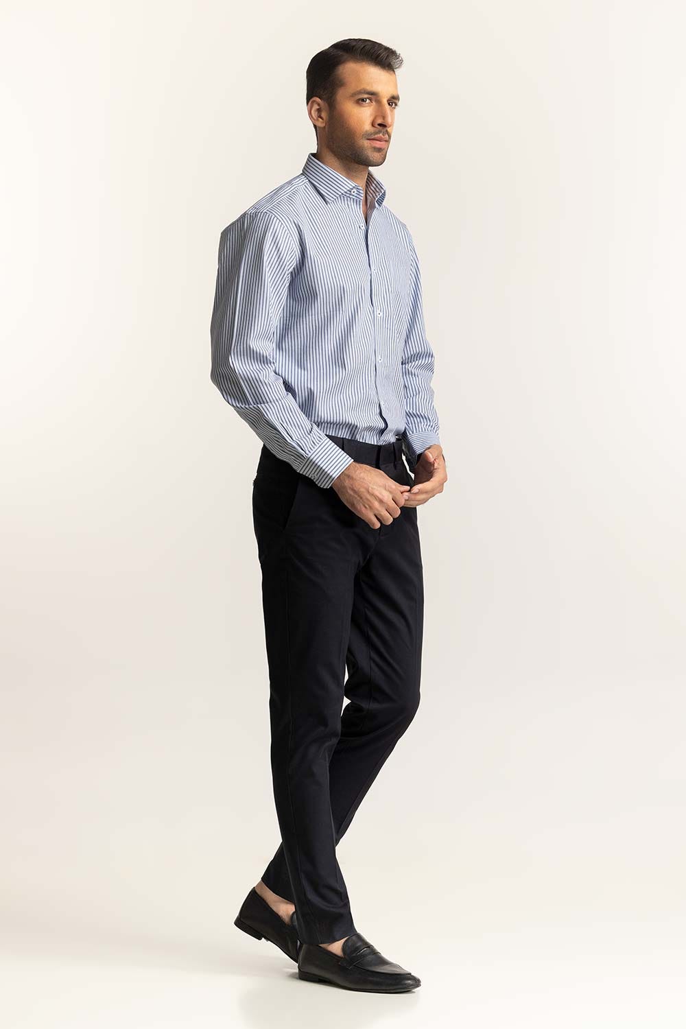 Blue White Stripe Formal Shirt MN-FS-YD24-090