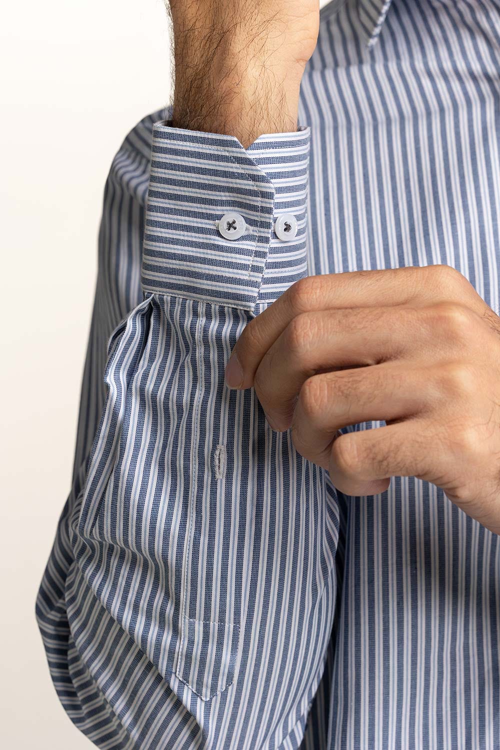 Blue White Stripe Formal Shirt MN-FS-YD24-090