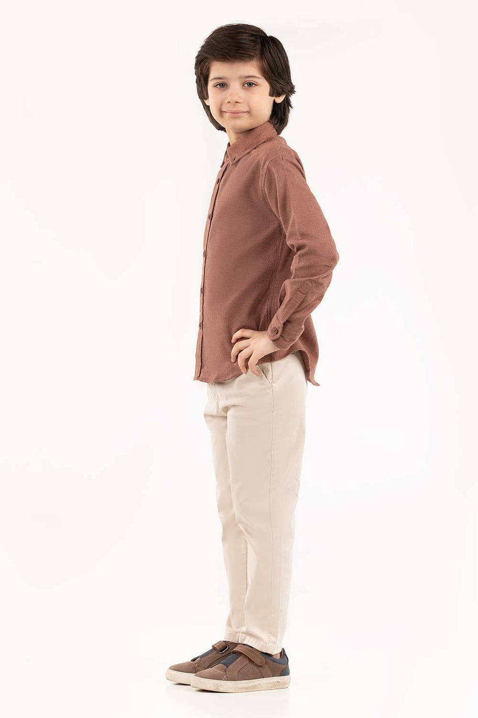Junior Boy Brown Casual Shirt 224-317-026