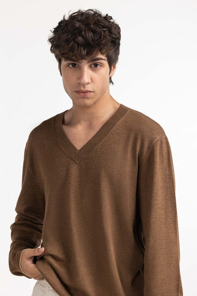 Brown Fashion Sweater MN-SWT-WS23-182C