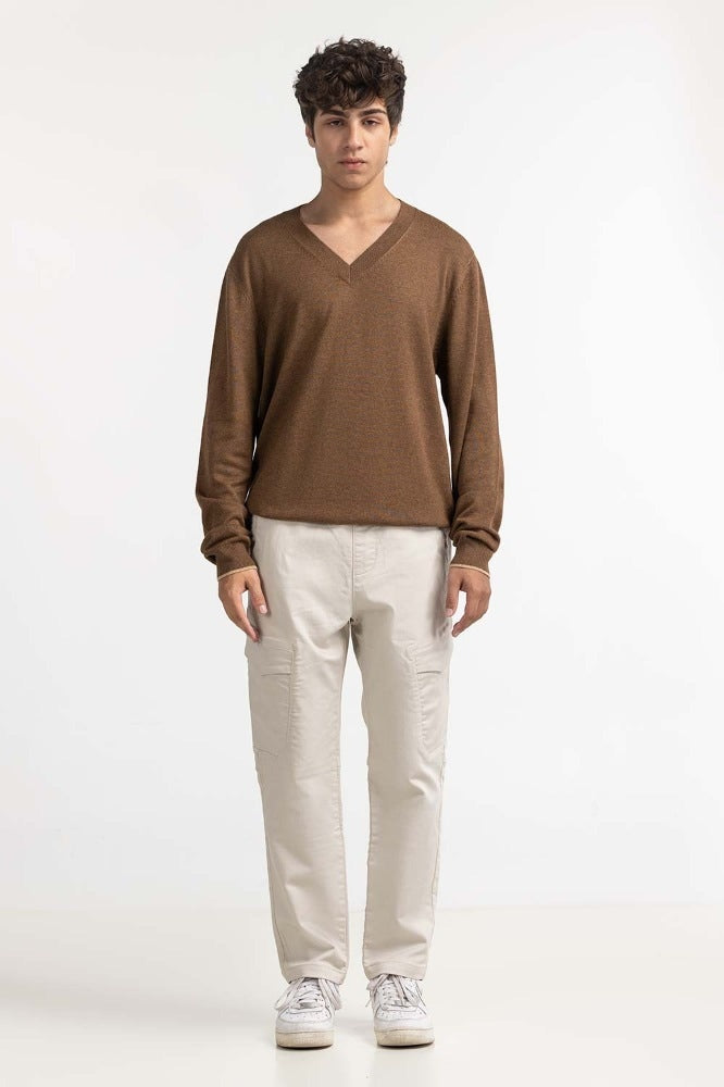 Brown Fashion Sweater MN-SWT-WS23-182C