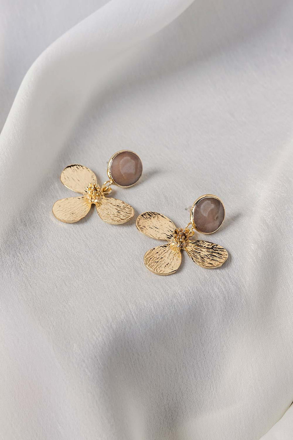 Brown Flower Drop Earrings IFA-ER-037