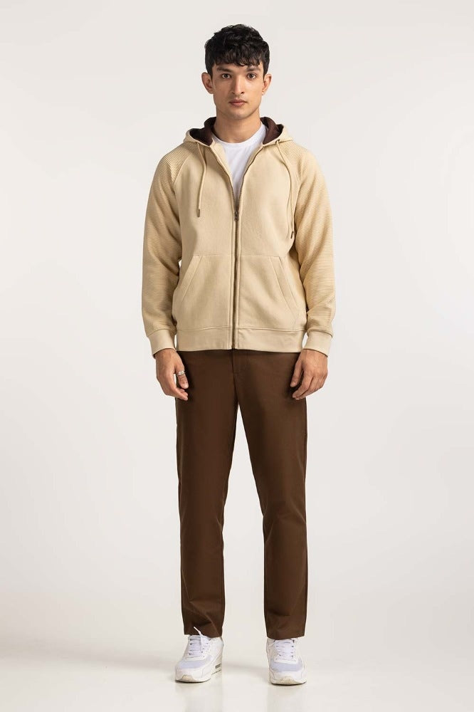 Brown Hooded Zipper MN-HDZ-WS23-008