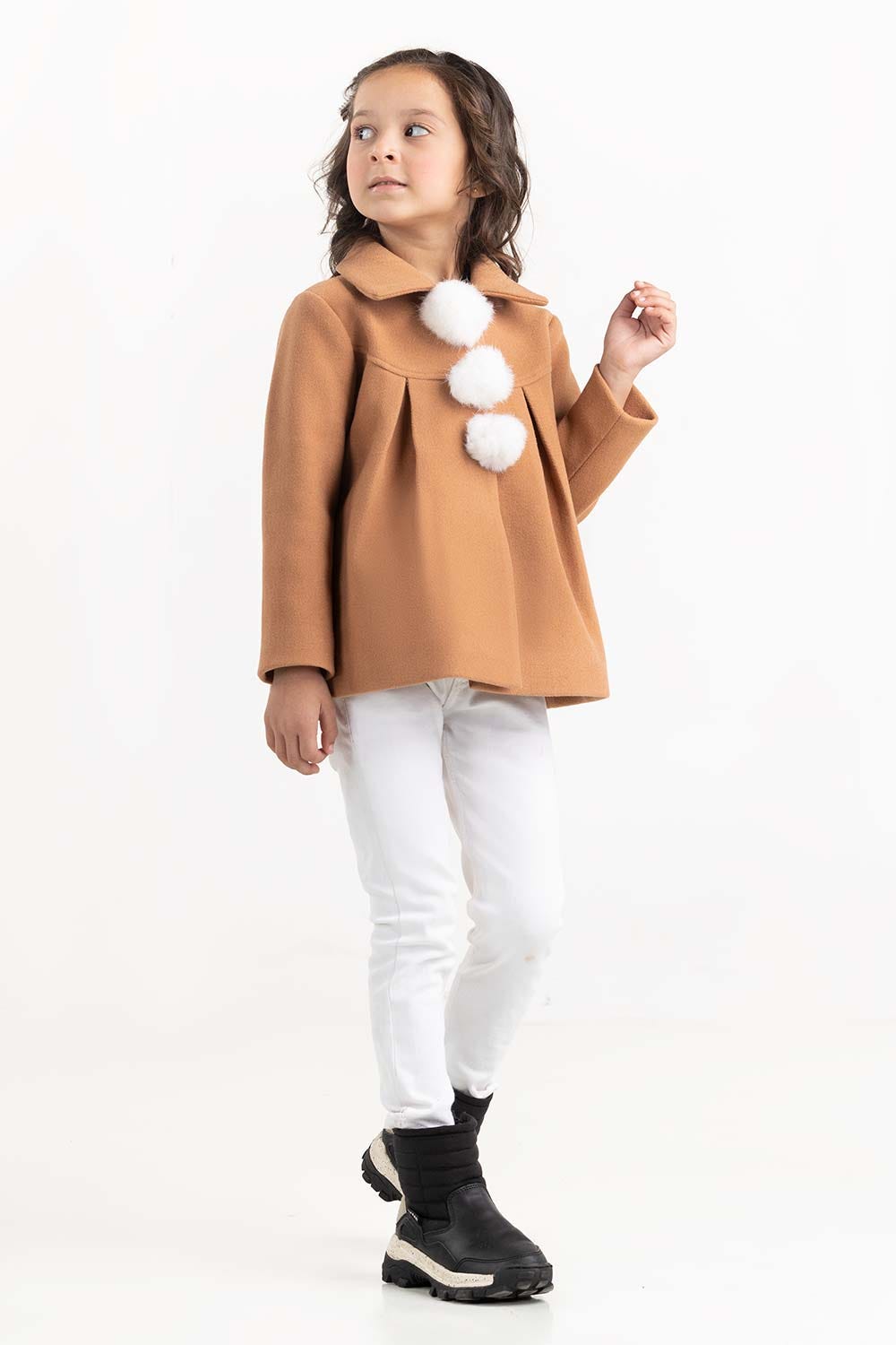 Girls Brown Jacket 224-610-022