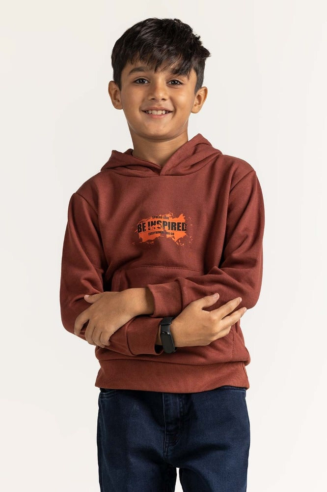 Brown Printed Sweatshirt 224-312-016