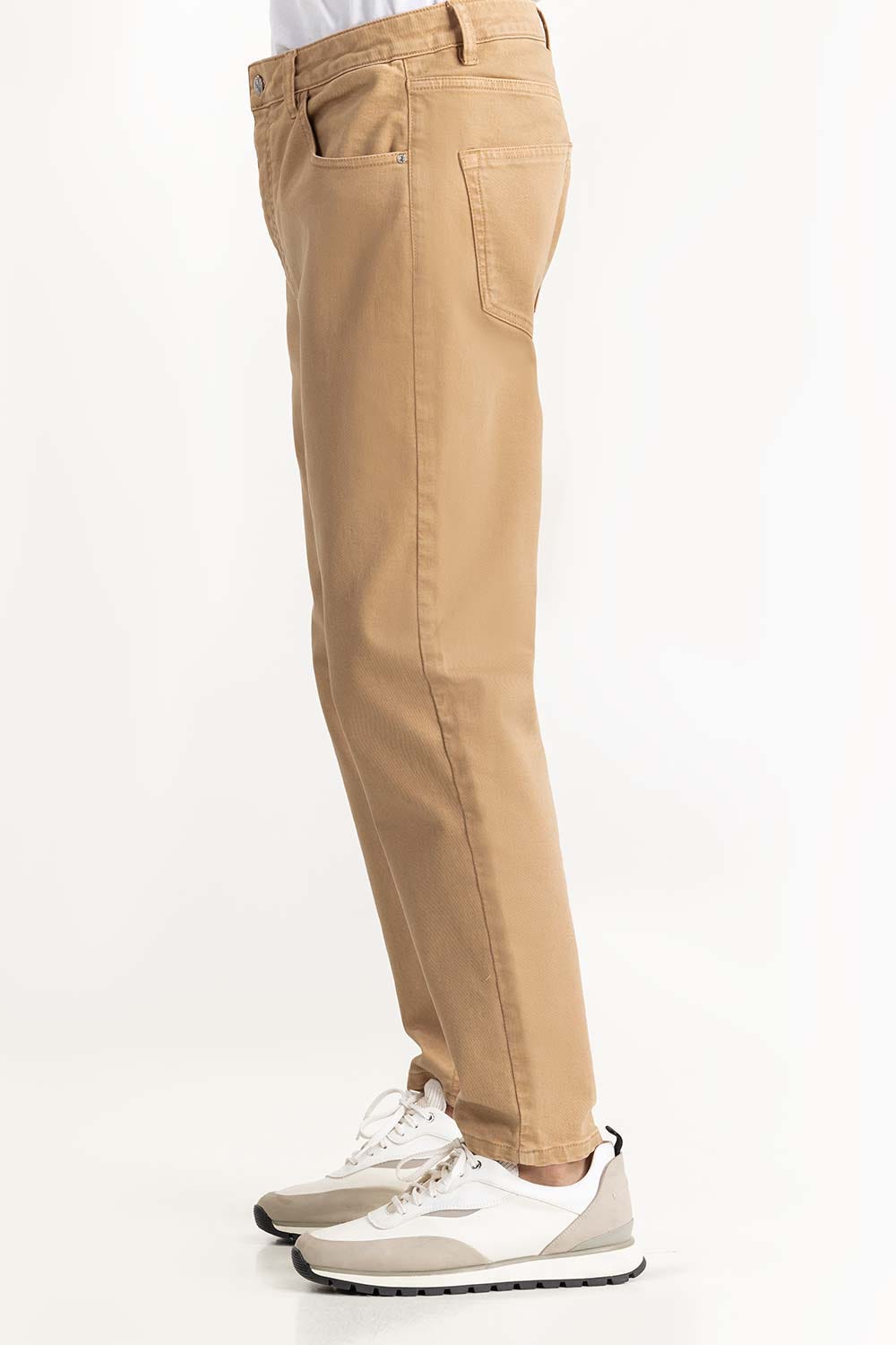 Brown Textured Faded Trouser 224-120 -301