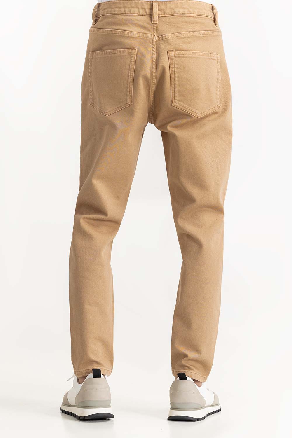Brown Textured Faded Trouser 224-120 -301