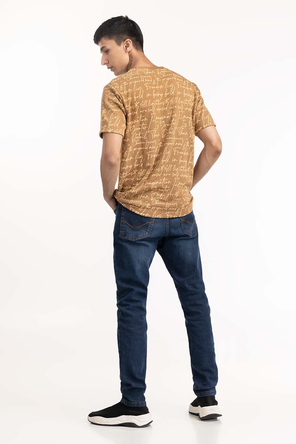 Brown Typo T-Shirt 224-113-036