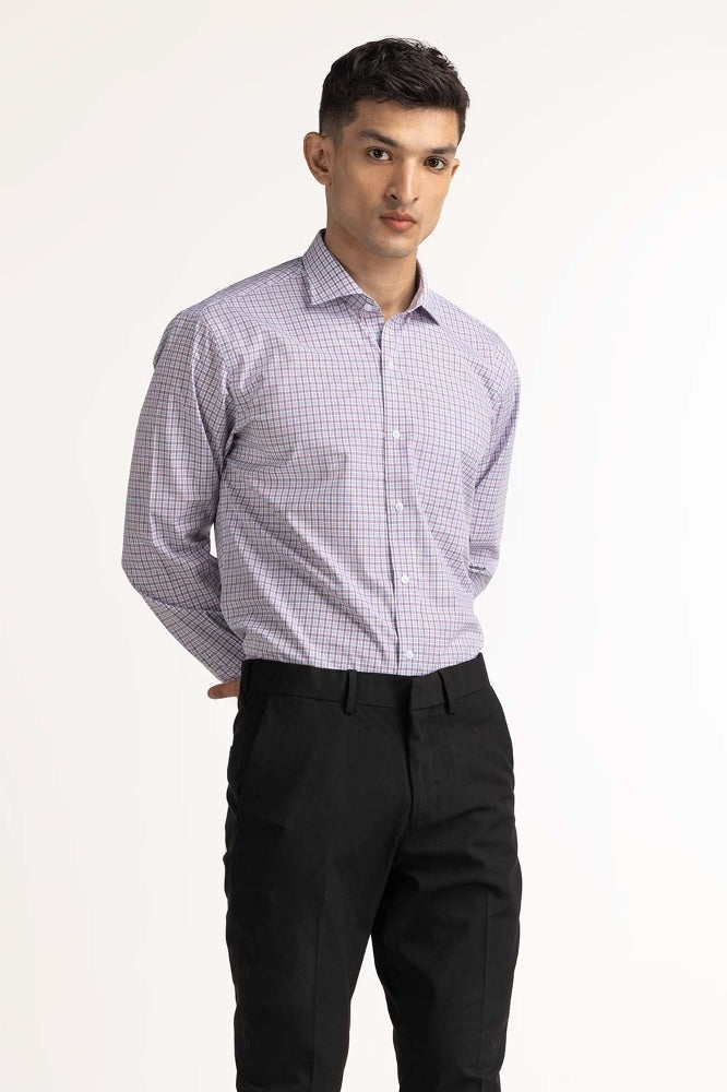 Brown White Yarn Dyed Formal Shirt MN-FS-YD23-002