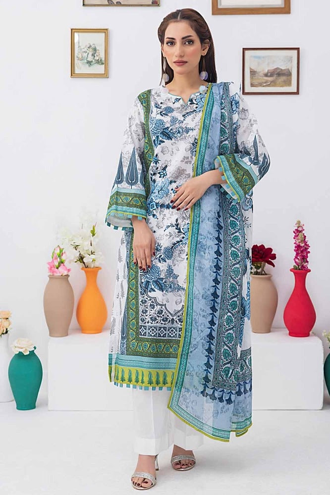3 Piece Unstitched Printed Lawn Suit CA-32074