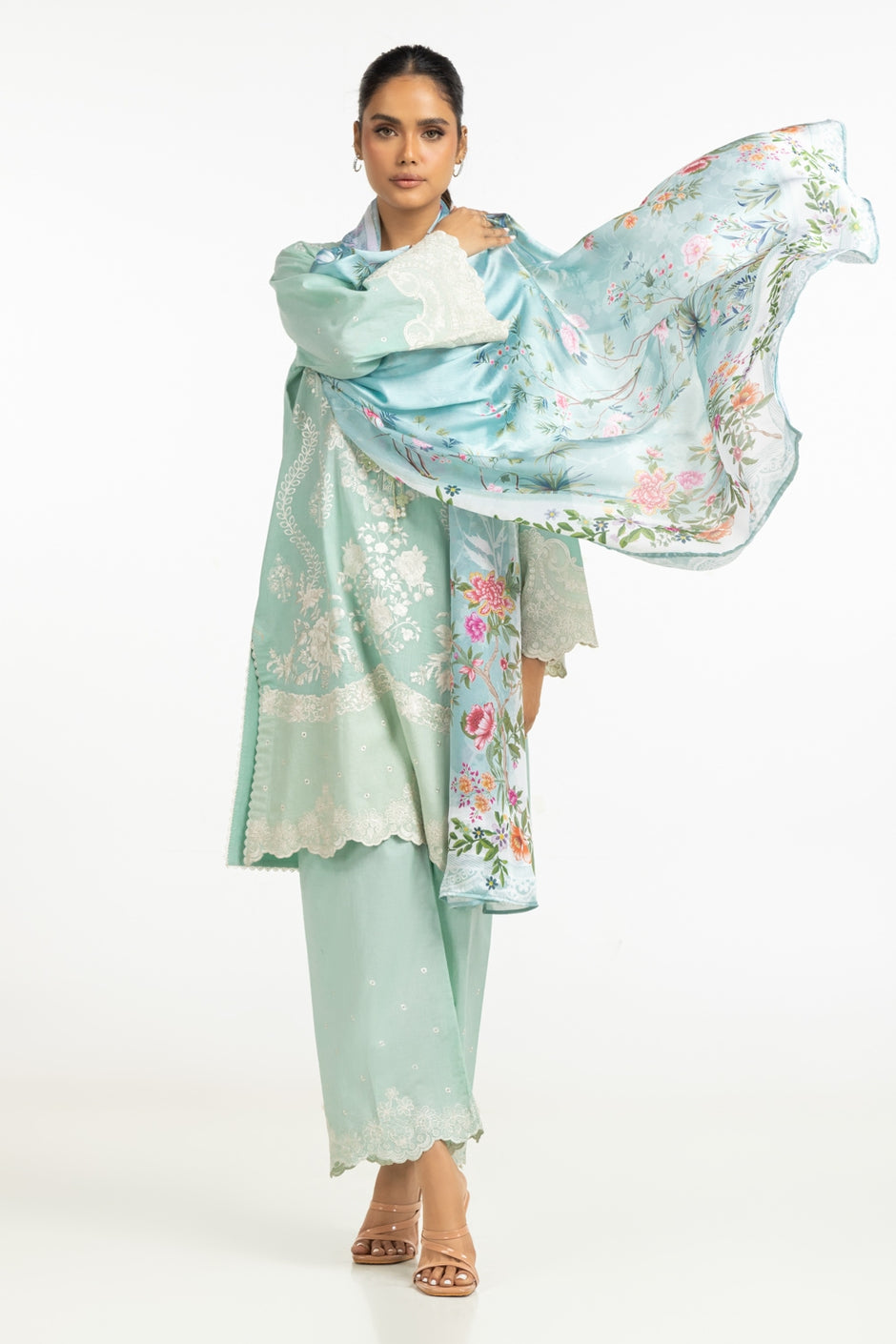 Cambric Embroidered Shirt And Trouser