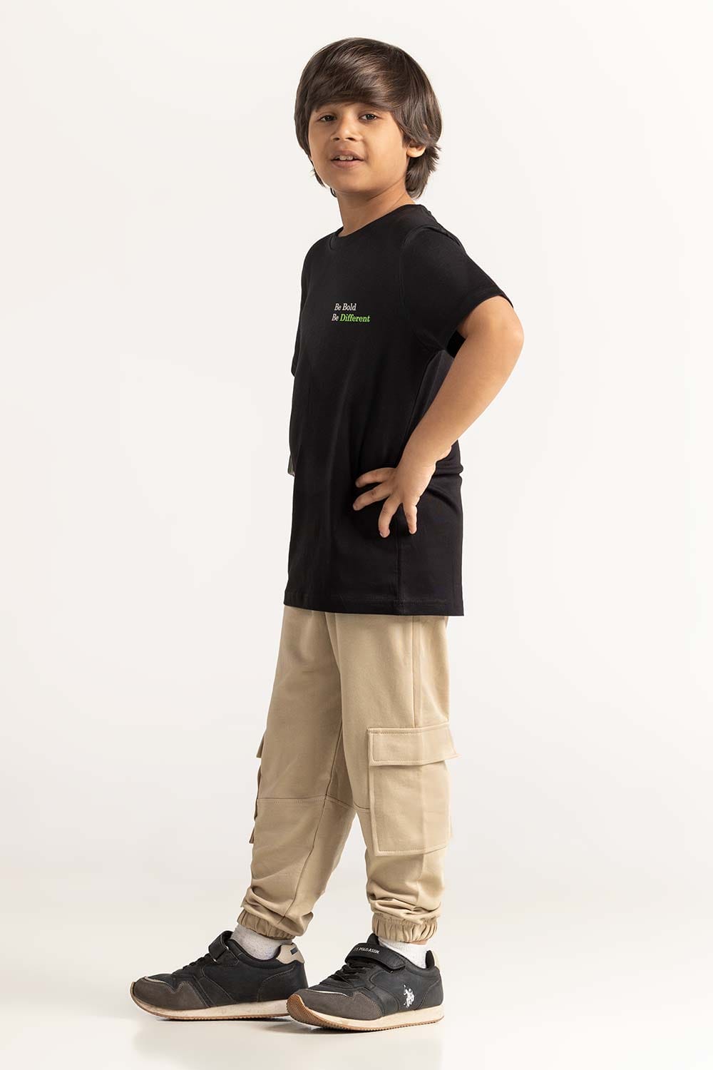 Charcoal Junior Boy Knit Printed Tee JB-TS-SS24-029