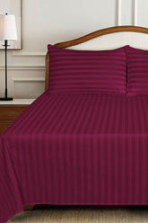Cherries Stripe Satin T-250 Bedsheet Set