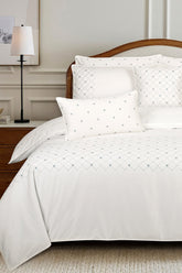 Cloud White T-400 Embroidered Quilt Cover Set