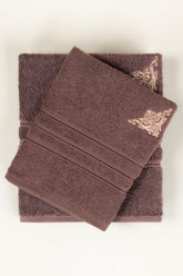 Cocoa Combed Embroidered towel
