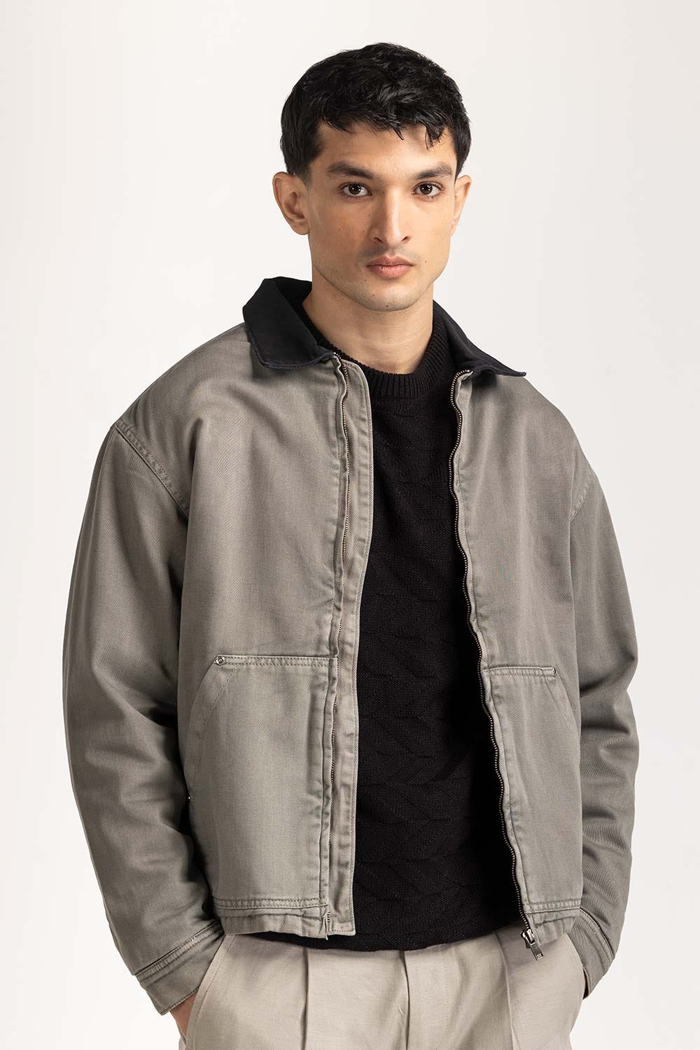 Contrast Collar Jacket MN-JKT-WS24-083