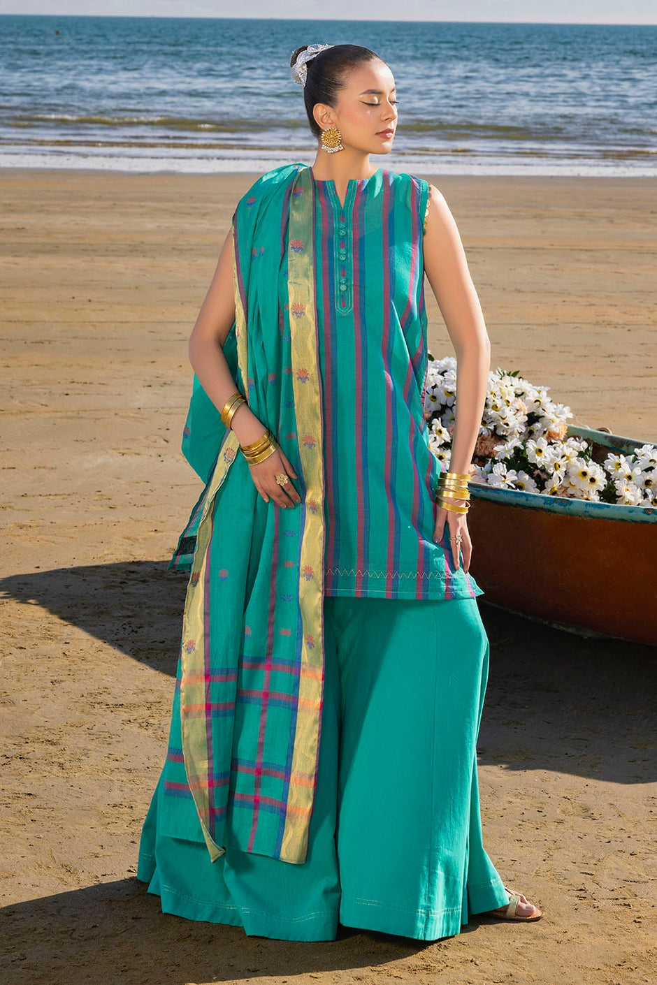 3 Piece Unstitched Embroidered Paper Cotton Jacquard Suit