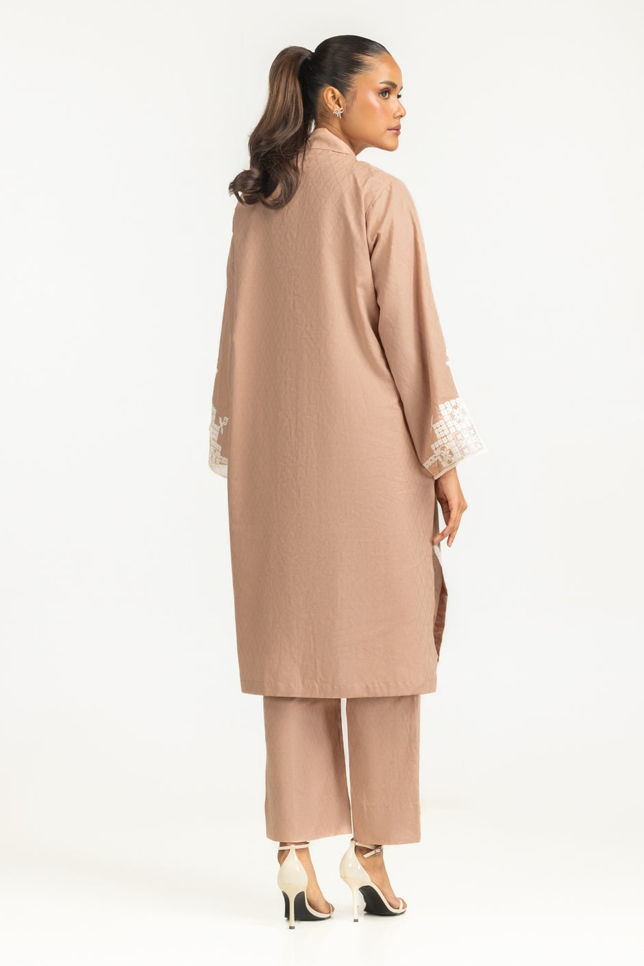 Cotton Jacquard Embroidered Co-Ord Set