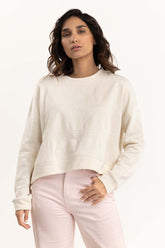 Cream Embroidered Sweatshirt 224-212-045