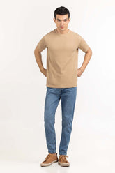 Cream Knit Regular T-shirt 224-113-014