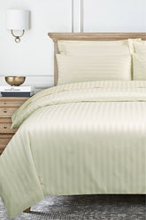 Cream Stripe Satin T-250 Quilt Cover Set 24