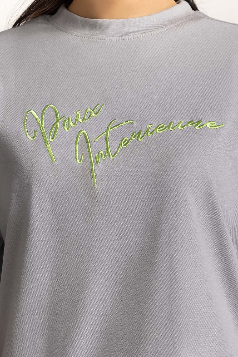 Crew Neck Tee With Embroidery On Front WM-KTP-SS24-027