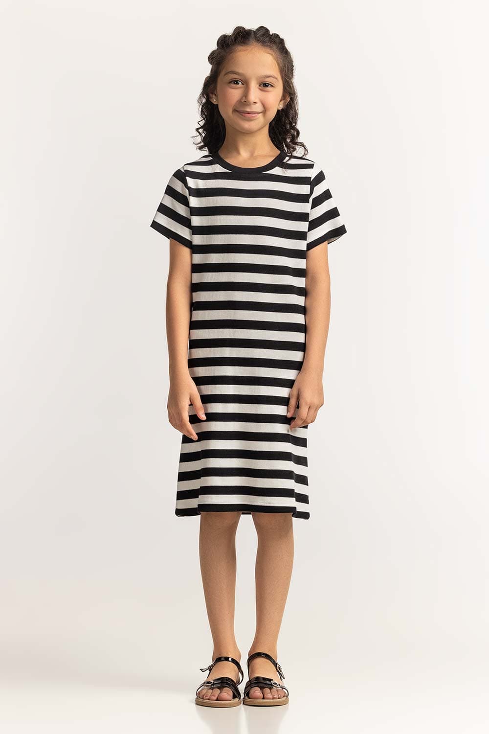 Crew Neck Yarn-Dyed Dress JG-DRS-SS24-402