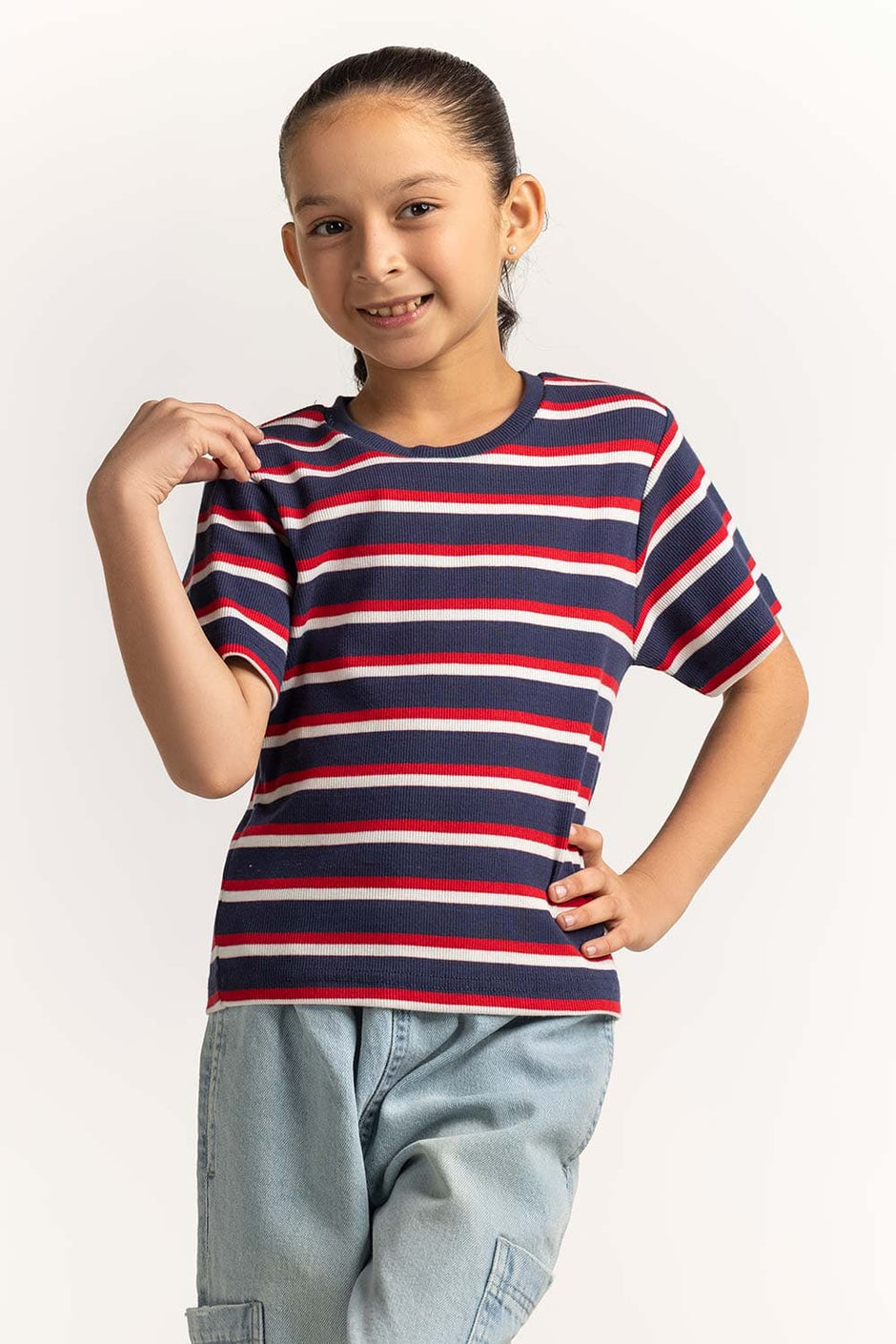 Crew Neck Yarn-Dyed Tee JG-TS-SS24-038