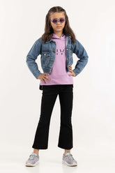 Junior Girl Cropped Denim Jacket 224-410-052 A