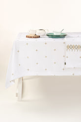 Green Cross Stitch Embroidered Table Cover